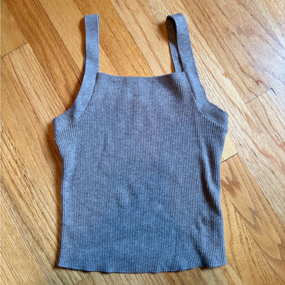 Uniqlo Light Brown Ribbed Tank Top